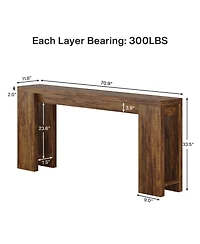Tribesigns 70.9-Inch Extra Long Console Table, Farmhouse Wood Sofa Table Behind Couch, Narrow Entryway Accent for Living Room
