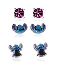 Disney Lilo and Stitch Fashion Earring Set, 3 Pairs, Stud Earrings