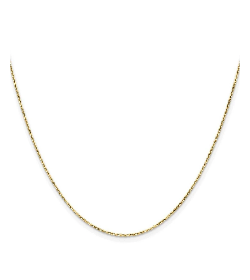 Curata Jewelry Solid 18k Yellow Gold Italian Sparkle-Cut 1.1mm Cable Chain Necklace 16 -24 Inches Chain Necklace
