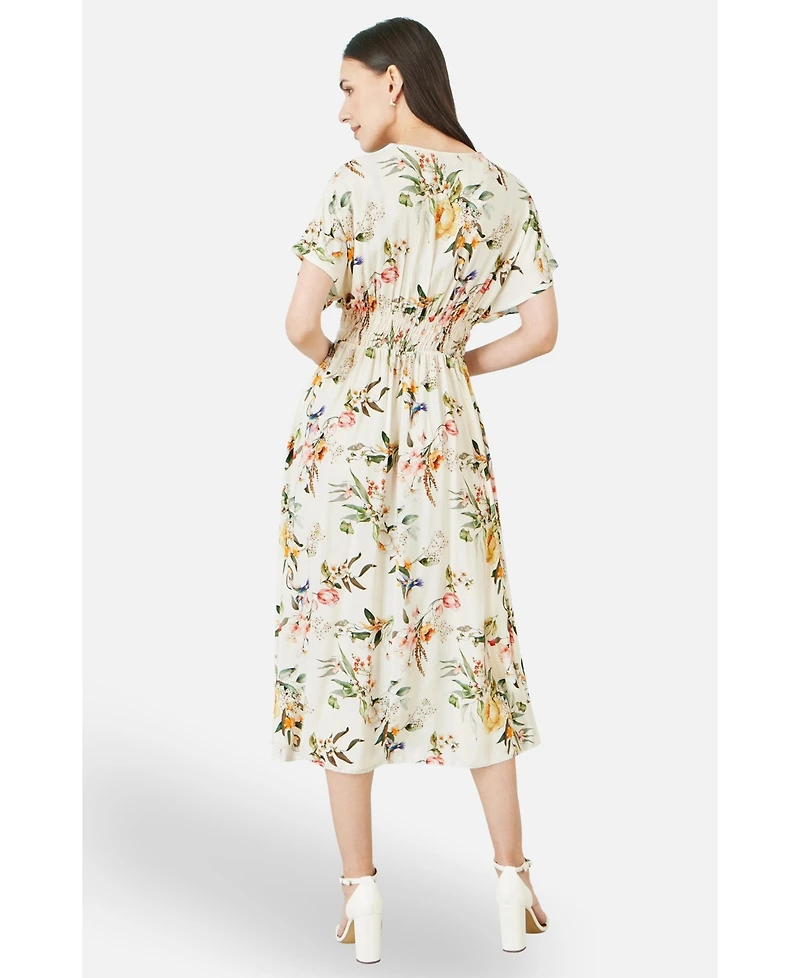Yumi Women's Floral Print Midi Dress