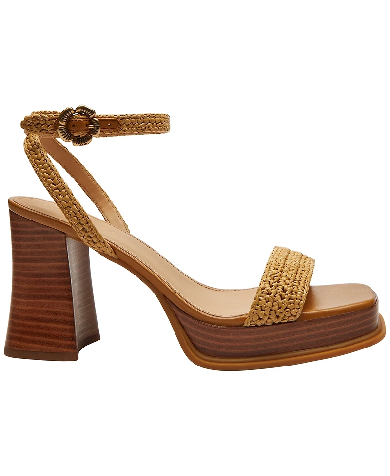 Coach Women's Tea Rose Square Toe Platform Sandals