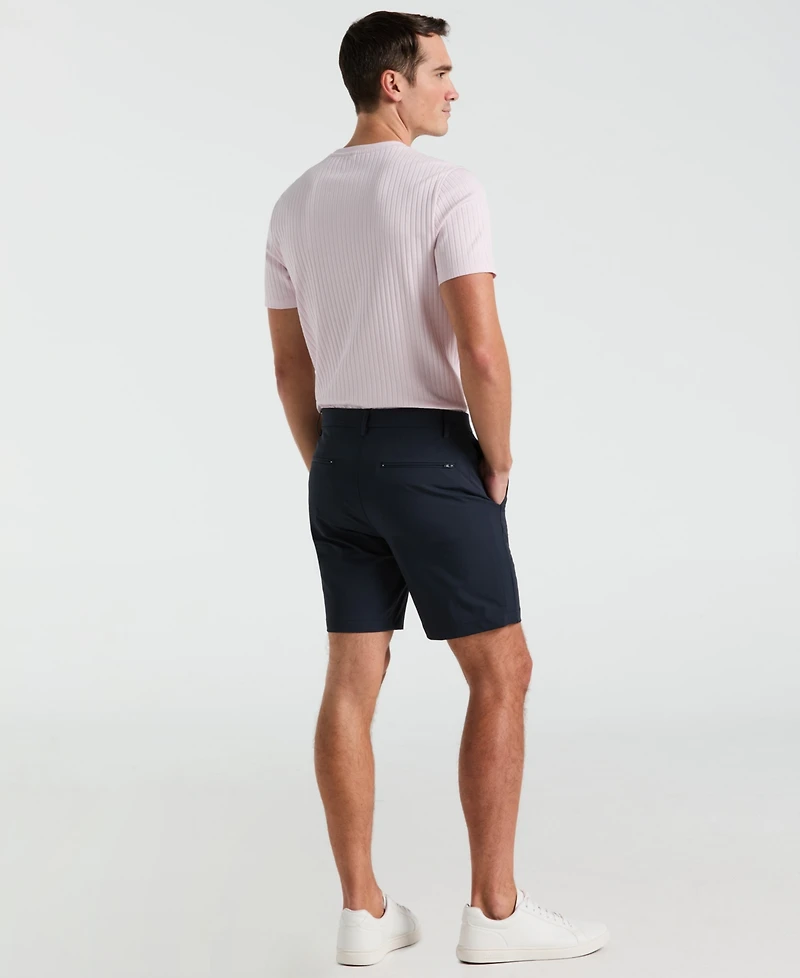 Perry Ellis Men's Solid Stretch 8" Tech Shorts