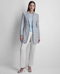 Dkny Women's Tweed One-Button Topper Jacket