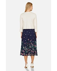 Yumi Women's Bell Sleeves Cropped Cardigan