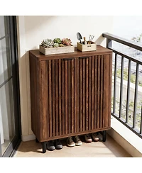 Clihome Wooden Storage Cabinet,Shoe Cabinet for Entryway,Living Room
