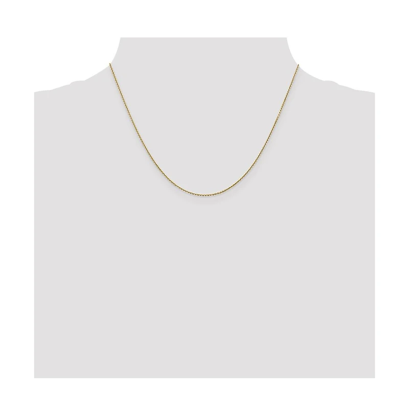 Curata Jewelry Solid 18k Yellow Gold Italian Polished 0.9mm Cable Chain Necklace 16