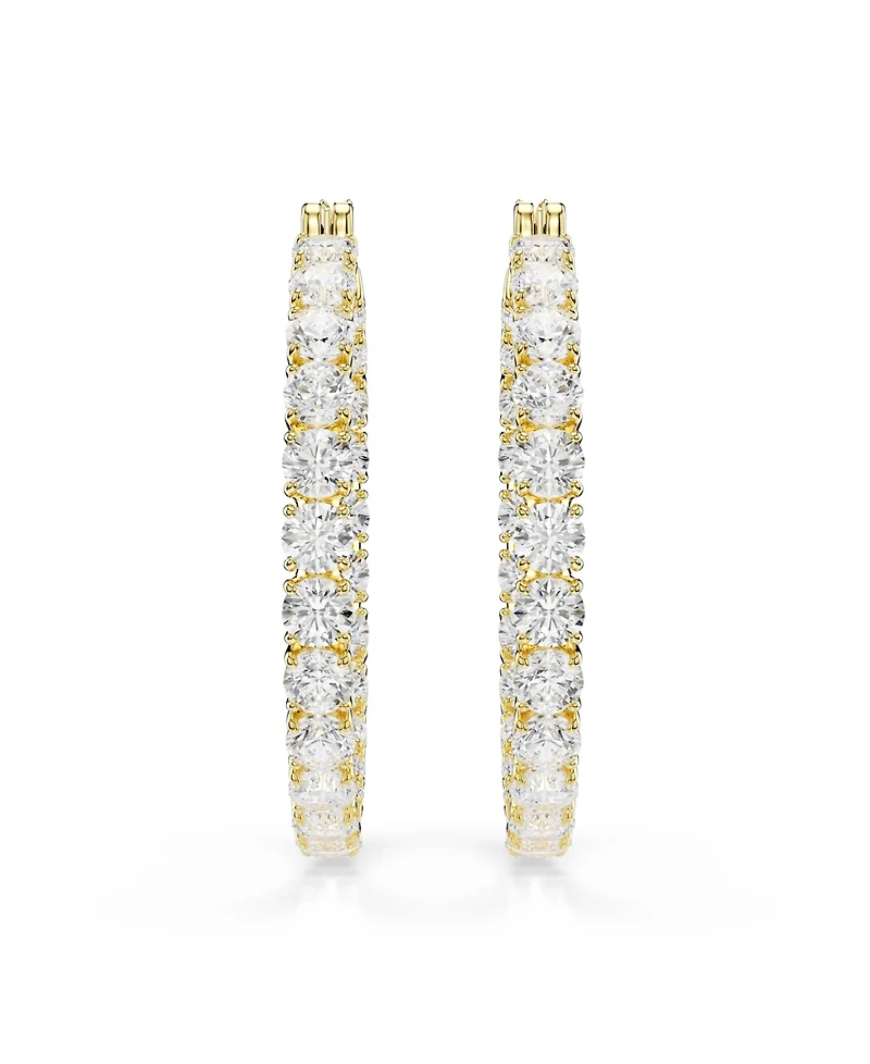 Swarovski Gold-Tone Plated Matrix Hoop Earrings
