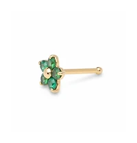 Curata Jewelry Solid 14k Yellow Gold Cubic Zirconia 3mm Flower Nose stud