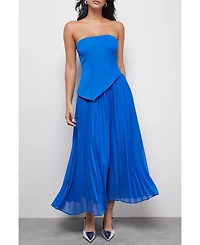 Warehouse Women's Bandeau Bodice Pleated Midi Dress