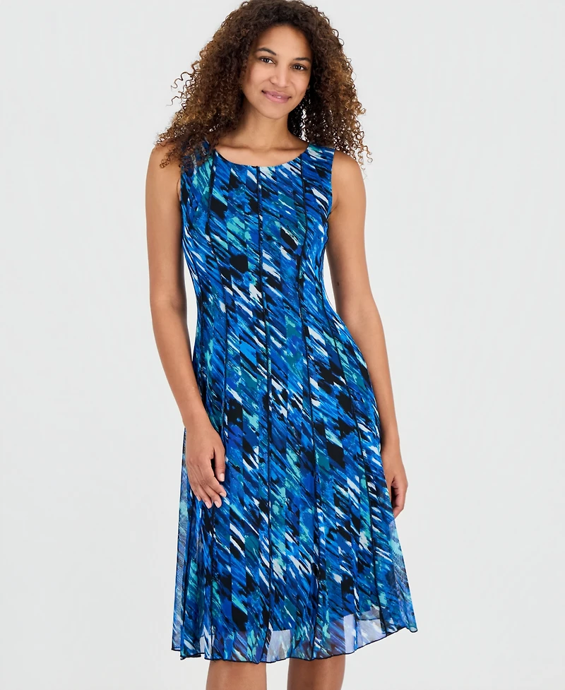 Connected Women's Round-Neck Sleeveless Mesh Dress