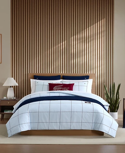 Lacoste Home Tennis Checks Cotton 3-Pc. Comforter Set, Full/Queen