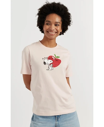 Chinti & Parker Women's Cotton Snoopy Apple T-Shirt