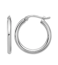 Curata Jewelry Solid 950 Platinum Classic Hoop Earrings