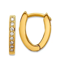 Curata Jewelry 18k Yellow or White Gold 0.16cttw Diamond Wishbone Hoop Earrings