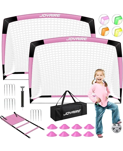 Joyaire 6x4ft 5 Layer Portable Pop Up Soccer Goal Set