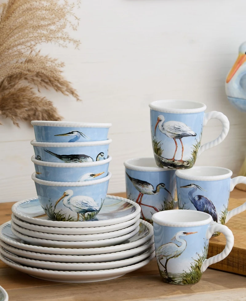 Certified International Coastal Birds 16-Pc. Dinnerware Set, Service for 4