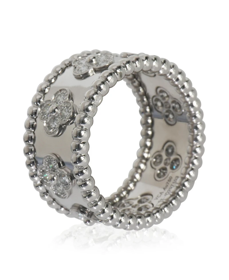 Van Cleef & Arpels Diamond Perlee Clovers Ring