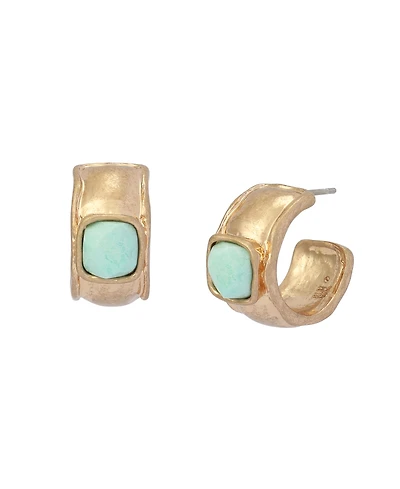 Robert Lee Morris Soho Turquoise Stone Huggie Earrings