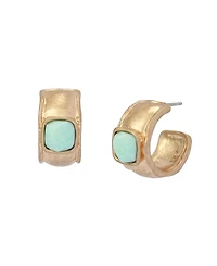Robert Lee Morris Soho Turquoise Stone Huggie Earrings