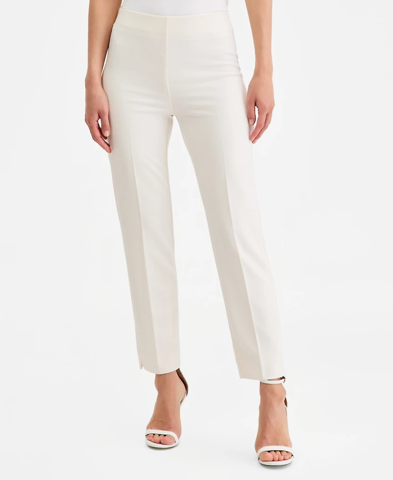 Anne Klein Women's Pull On Straight-Leg Ankle Pants
