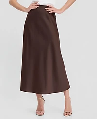 Anne Klein Women's Satin Pull-On Flared Skirt