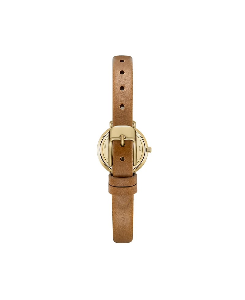 Breda Beverly 1730n Gold and Brown Leather Band Watch, 25mm