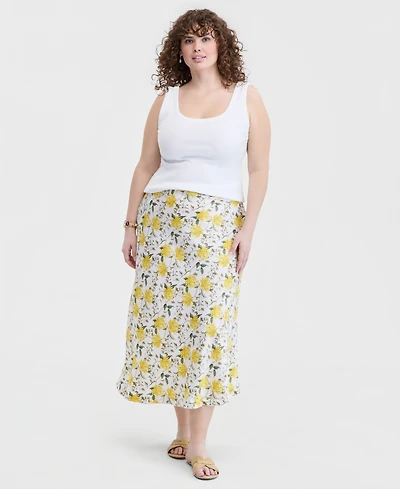 On 34th Trendy Plus Printed Slip Skirt, Macy's Exclusive