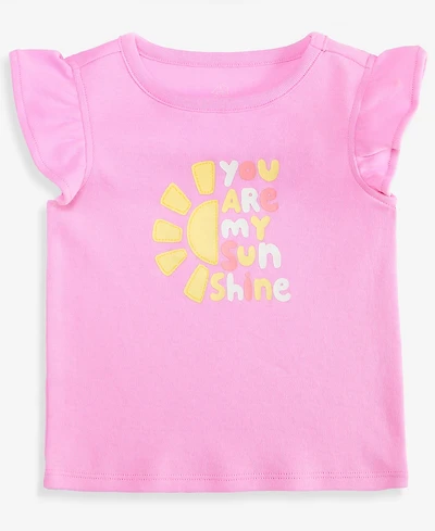 First Impressions Baby Girls' 3M-24M Mix & Match You Are My Sunshine Flutter-Sleeve Top, Macy's Exclusive