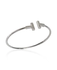 Pre-Owned Tiffany & Co White Gold Diamond Tiffany T Wire Bracelet