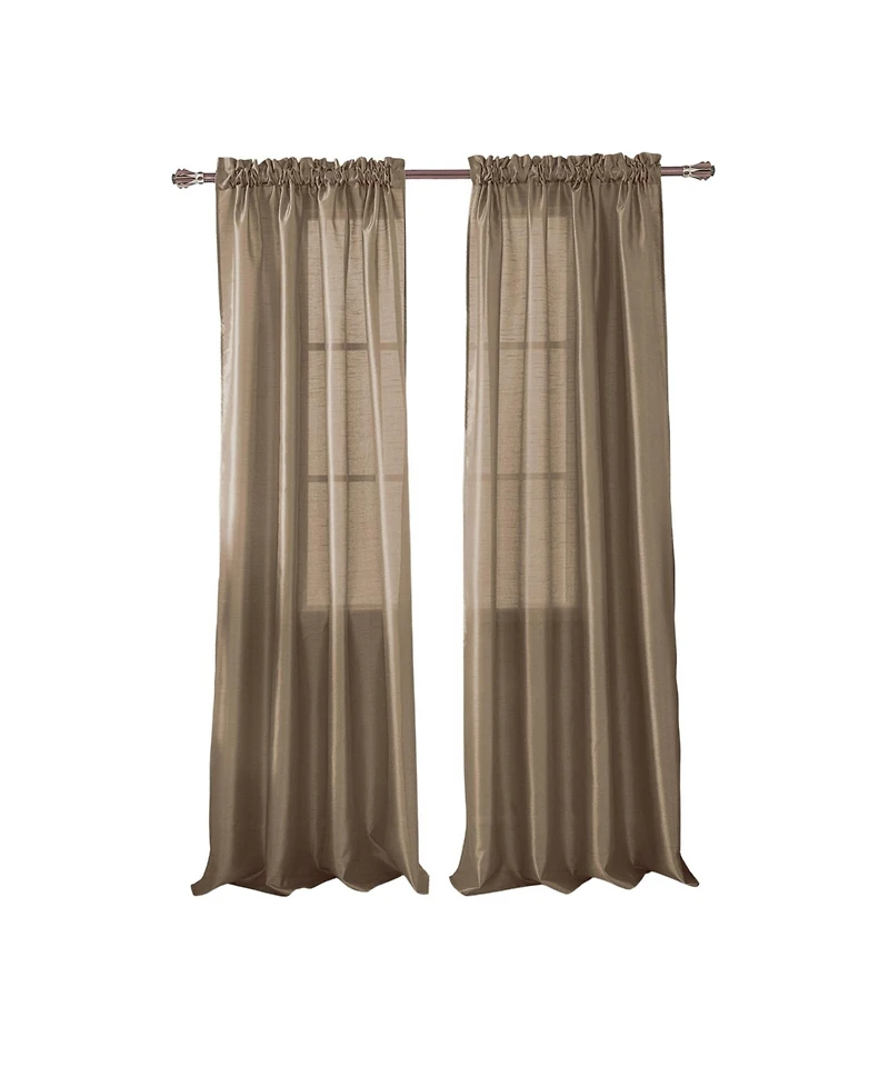 Rt Designers Collection 100% Polyester 82 Gsm Faux Silk Nikki Rod Pocket Curtain Panel 54" x 84"
