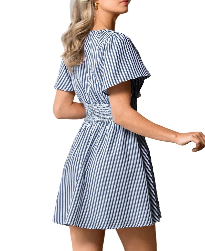 Cupshe Women's Last Summer Striped Mini Beach Dress
