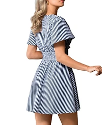 Cupshe Women's Last Summer Striped Mini Beach Dress