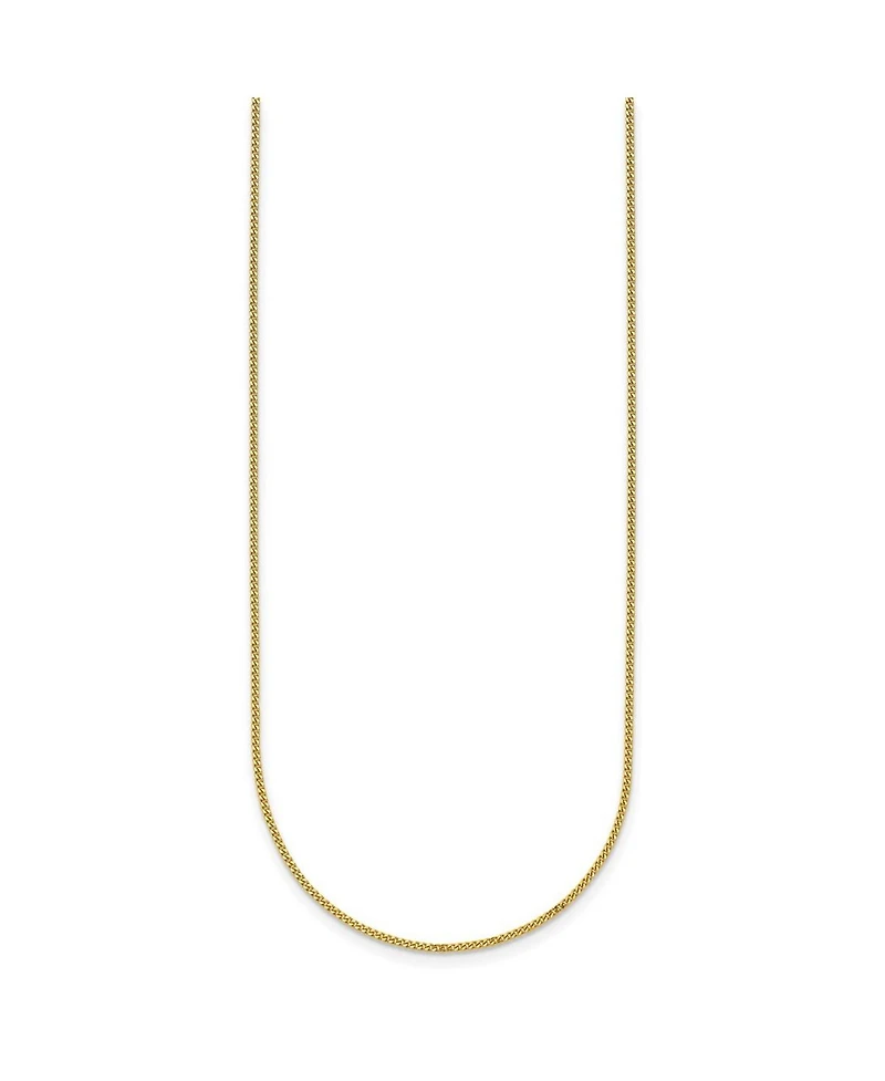 Curata Jewelry Solid 18k Yellow Gold Italian 1.2mm Thin Curb Chain Necklace