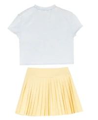 Tween Diva Girls' 7-16 Graphic T-Shirt and Pleated Active Tennis Skort, 2-Piece Set