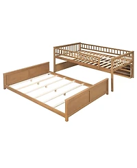 Streamdale Furniture Bunk Bed with Shelving, Lights & Pegboard