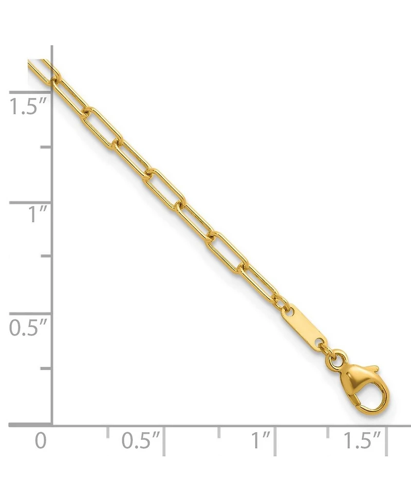 Curata Jewelry Solid 18k Italian 7.5 Inch 2.5mm Light Paperclip Bracelet Link Bracelet