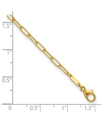 Curata Jewelry Solid 18k Italian 7.5 Inch 2.5mm Light Paperclip Bracelet Link Bracelet