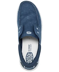 Hey Dude Men's Wally Cru Stretch Canvas Casual Moccasin Sneakers from Finish Line