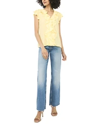 Sam & Jess Women's Short Flutter-Sleeve V-Neck Top