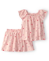 Carter's Baby Girls' Strawberry Short-Sleeve Top & Skort, 2-Piece Set