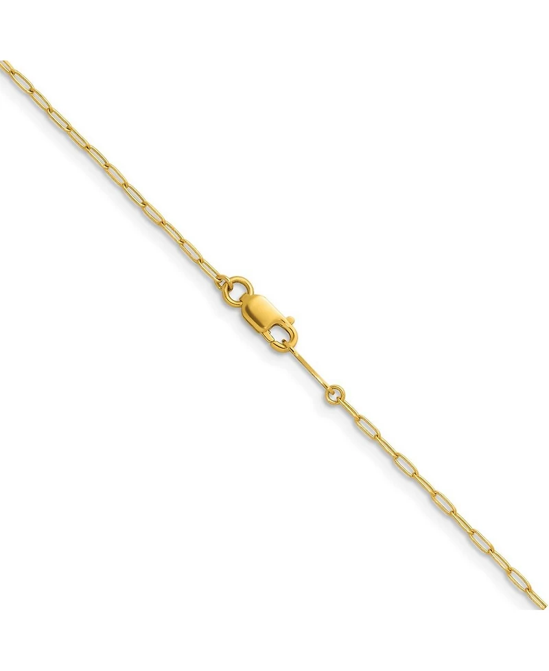 Curata Jewelry Solid 18k Gold Polished 1.4mm Oval Links Chain Necklace