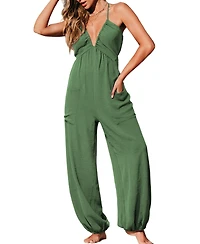 Cupshe Women's V-Neck Zipper Closure Unlined Jumpsuit