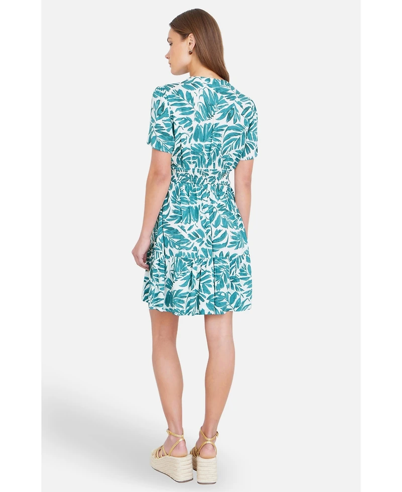 Yumi Women's Leaf Print Mini Dress