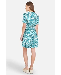 Yumi Women's Leaf Print Mini Dress