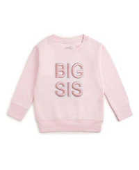 Sweet Wink Little Girls Big Sis Embroidered Patch Sweatshirt