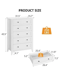 gaomon 5 Drawers Dresser for Bedroom,Storage Dressers Organizer with Handles & Deep Drawers