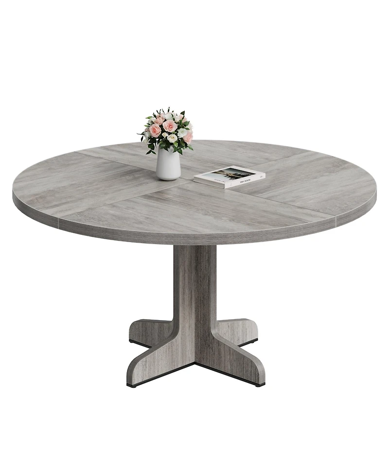 gaomon 47 Inch Round Dining Table for 4-6 People,with Wooden Tabletop and Legs(Only Table)