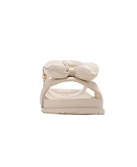 Bebe Girls Footbed Sandals - Lightweight Comfort & Adjustable Strap with Puffy Bow Detail