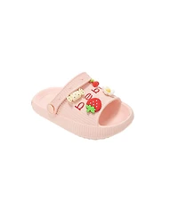 Bebe Big Girls Lightweight Eva Slide with Charms