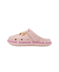Bebe Girls Eva Slip - On with Treat and Logo Charms Clogs